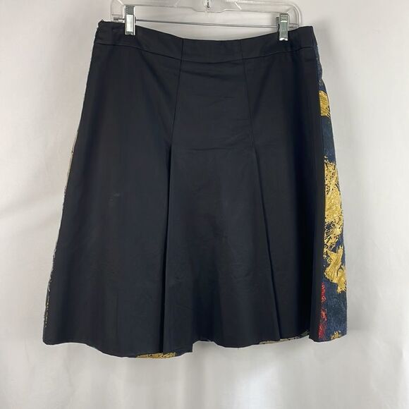 Miri Grey Gold Blue Metallic Brocade Skirt - Picture 2 of 4